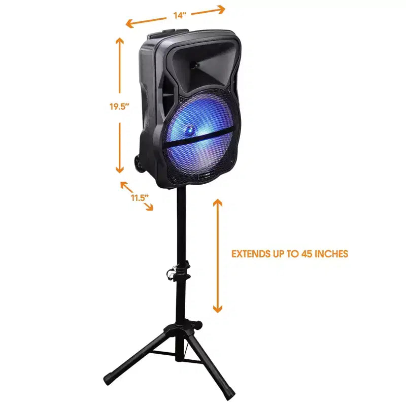 Trexonic Combination Bluetooth Portable Speaker and Tripod Stand w/ Reactive Lights