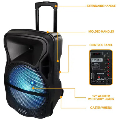 Trexonic Combination Bluetooth Portable Speaker and Tripod Stand w/ Reactive Lights