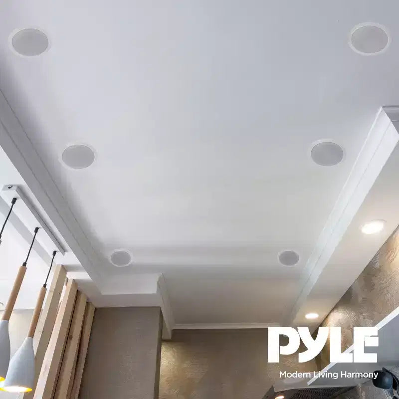 Pyle PDIC1661RD, Altoparlanti a Parete da Incasso da 6,5 Pollici, 200 Watt, a 2 Vie, da Interno, per Casa, Coppia, Bianco (3 Coppie)