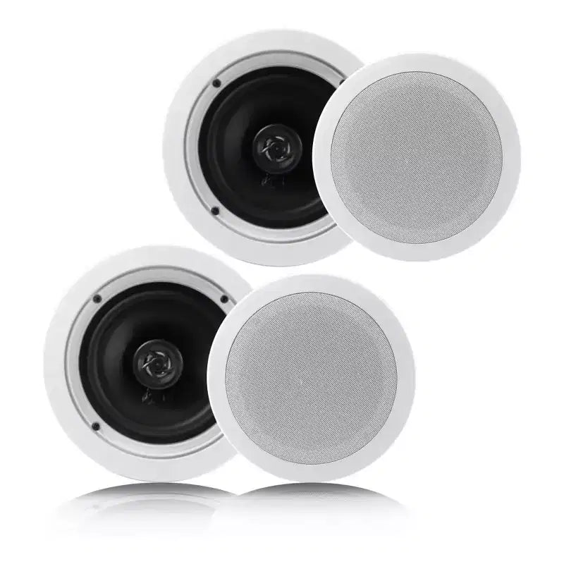 Pyle PDIC1661RD, Altoparlanti a Parete da Incasso da 6,5 Pollici, 200 Watt, a 2 Vie, da Interno, per Casa, Coppia, Bianco (3 Coppie)