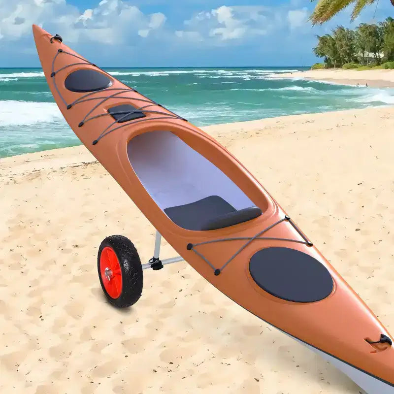 Soozier Kayak Cart Trolley Trailer with Strong Aluminum Frame, Adjustable Width Crossbar, & Large Tires
