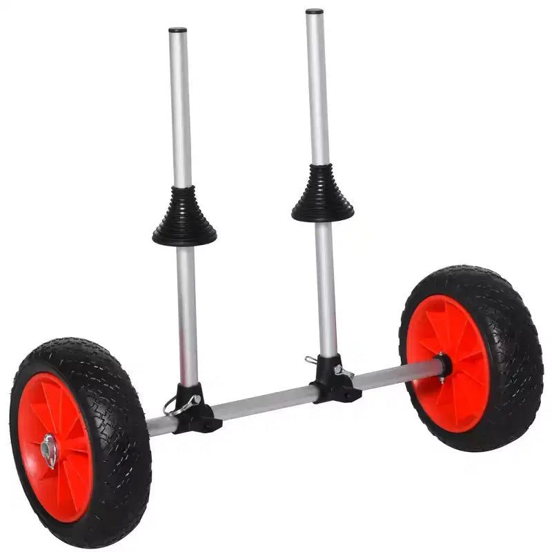 Soozier Kayak Cart Trolley Trailer with Strong Aluminum Frame, Adjustable Width Crossbar, & Large Tires