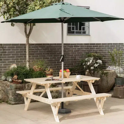 Tavolo da picnic Gardenised in legno per esterni, patio, giardino, 6 persone, per cortile, giardino