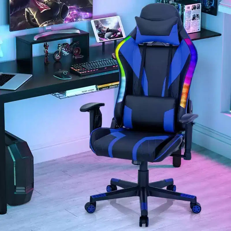 Sedia da gaming Costway, girevole e regolabile, con luci LED dinamiche