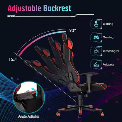 Sedia da gaming Costway, girevole e regolabile, con luci LED dinamiche