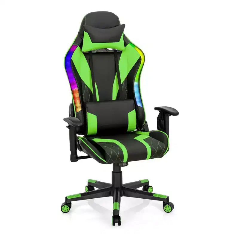 Sedia da gaming Costway, girevole e regolabile, con luci LED dinamiche
