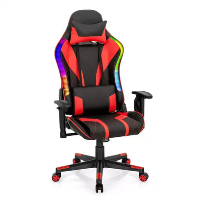 Sedia da gaming Costway, girevole e regolabile, con luci LED dinamiche