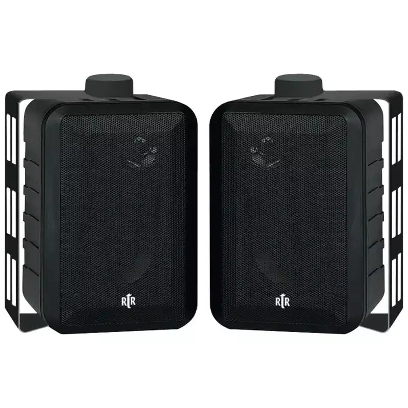 BIC America RtR Series RTRV44-2 4-In. Indoor/Outdoor Weather-Resistant Speakers, 100 Watts in Black