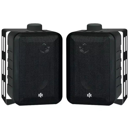 BIC America RtR Series RTRV44-2 4-In. Indoor/Outdoor Weather-Resistant Speakers, 100 Watts in Black