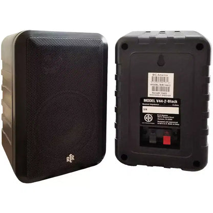 BIC America RtR Series RTRV44-2 4-In. Indoor/Outdoor Weather-Resistant Speakers, 100 Watts in Black