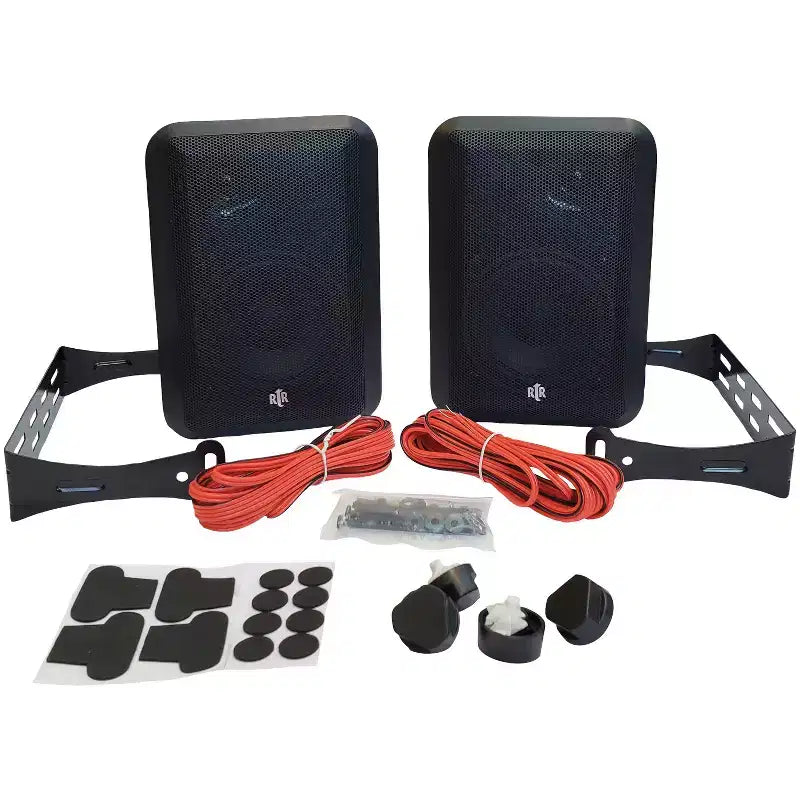 BIC America RtR Series RTRV44-2 4-In. Indoor/Outdoor Weather-Resistant Speakers, 100 Watts in Black