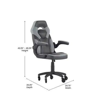 Sedia da gaming Flash Furniture X10 sedia da ufficio da corsa per PC computer con braccioli ribaltabili e ruote trasparenti