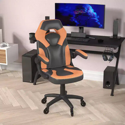 Sedia da gaming Flash Furniture X10 sedia da ufficio da corsa per PC computer con braccioli ribaltabili e ruote trasparenti