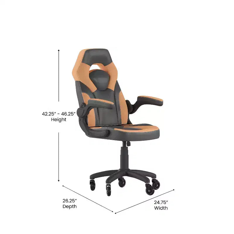 Sedia da gaming Flash Furniture X10 sedia da ufficio da corsa per PC computer con braccioli ribaltabili e ruote trasparenti