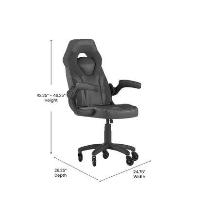 Sedia da gaming Flash Furniture X10 sedia da ufficio da corsa per PC computer con braccioli ribaltabili e ruote trasparenti