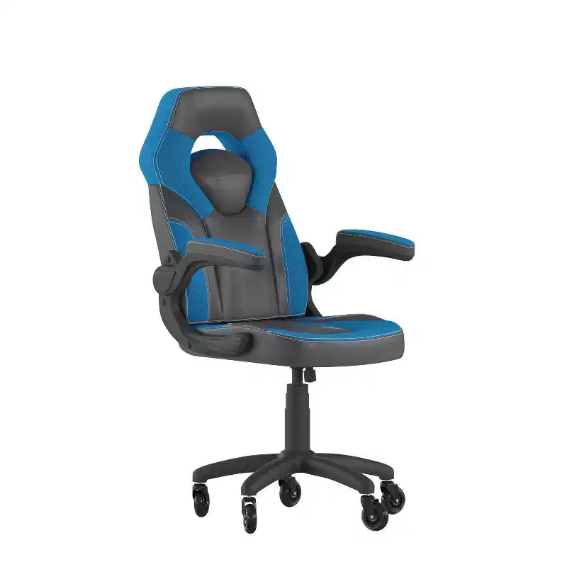 Sedia da gaming Flash Furniture X10 sedia da ufficio da corsa per PC computer con braccioli ribaltabili e ruote trasparenti