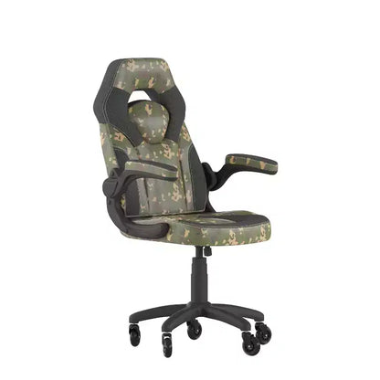 Sedia da gaming Flash Furniture X10 sedia da ufficio da corsa per PC computer con braccioli ribaltabili e ruote trasparenti