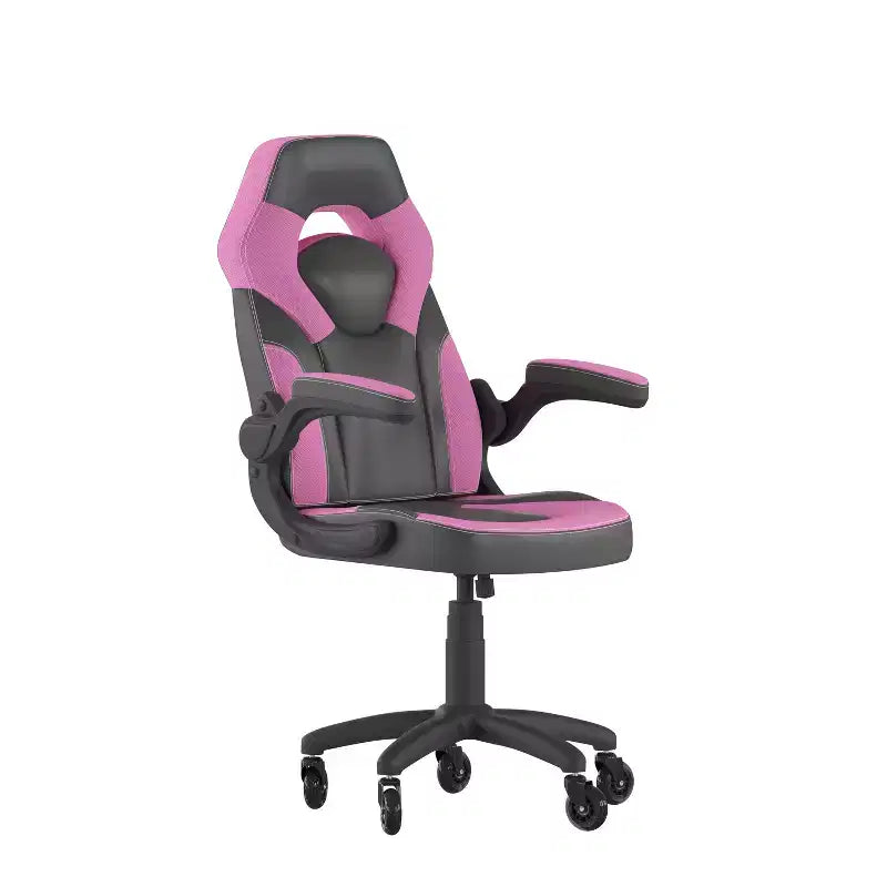 Sedia da gaming Flash Furniture X10 sedia da ufficio da corsa per PC computer con braccioli ribaltabili e ruote trasparenti