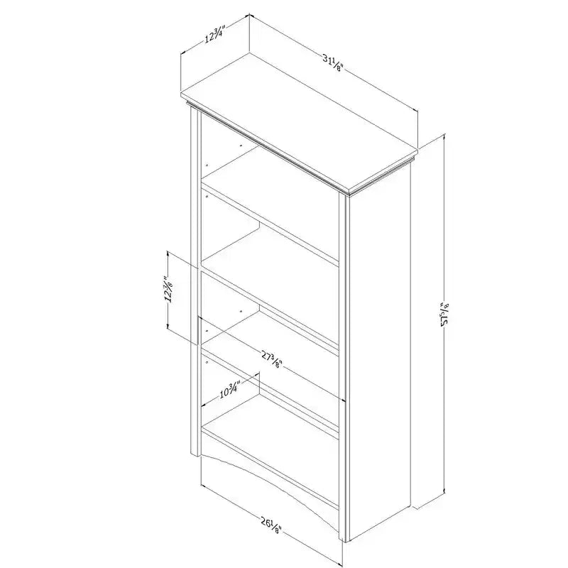 57.75 Artwork 4 Shelf Bookcase - South Shore