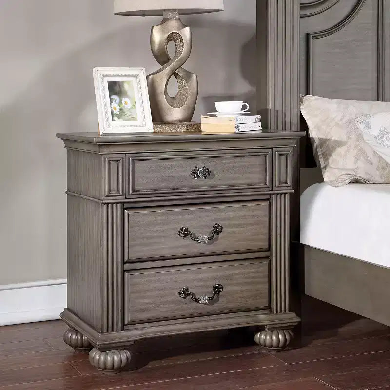 Pennings 3 Drawer Nightstand with Bun Feets - HOMES: Inside + Out