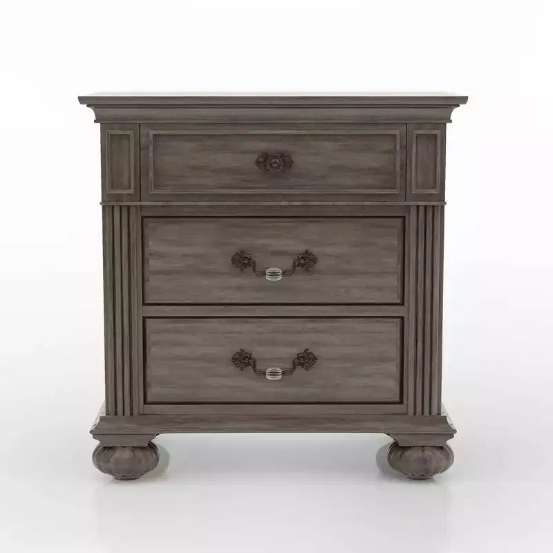 Pennings 3 Drawer Nightstand with Bun Feets - HOMES: Inside + Out