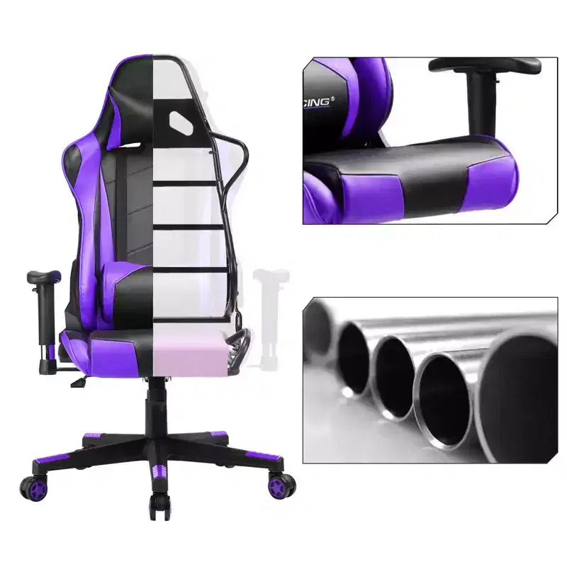 Sedia da Ufficio Gaming in Pelle PU con Poggiatesta e Cuscino Lombare Regolabili - GTRACING