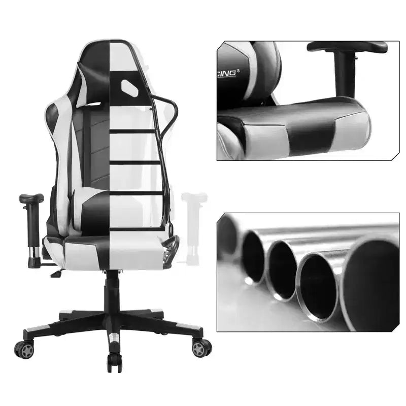 Sedia da Ufficio Gaming in Pelle PU con Poggiatesta e Cuscino Lombare Regolabili - GTRACING