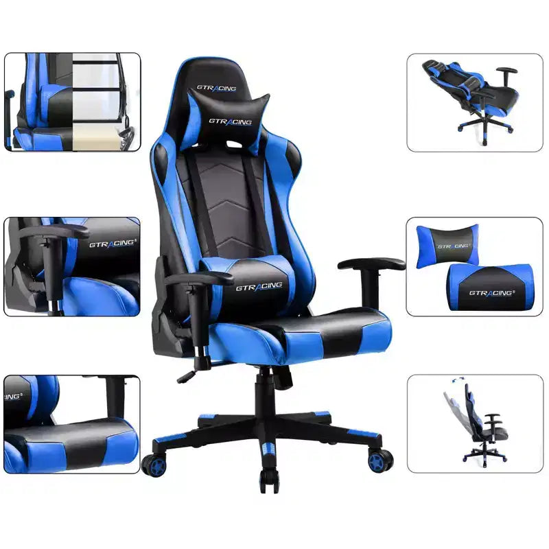 Sedia da Ufficio Gaming in Pelle PU con Poggiatesta e Cuscino Lombare Regolabili - GTRACING
