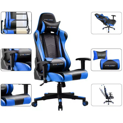 Sedia da Ufficio Gaming in Pelle PU con Poggiatesta e Cuscino Lombare Regolabili - GTRACING