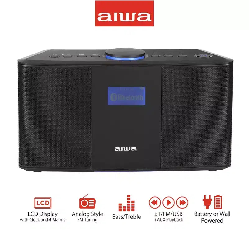 Altoparlante Bluetooth Wireless AIWA Exos 5 con Display LCD - Nero