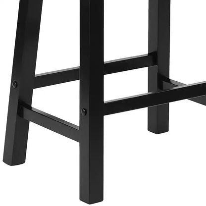 Sgabello da cucina classico PJ Wood con seduta a sella, altezza 61 cm, per case, sale da pranzo e bar, senza schienale, 4 gambe quadre, nero (confezione da 4)