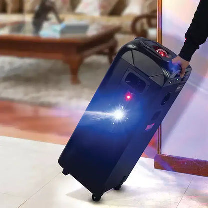 Gemini GPLT Series 360 Sistema di altoparlanti portatile Bluetooth True Wireless con luci LED, microfono e telecomando, nero, GPLT-360