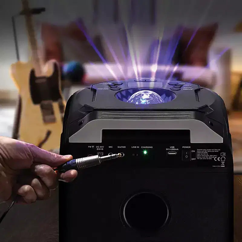 Gemini GPLT Series 360 Sistema di altoparlanti portatile Bluetooth True Wireless con luci LED, microfono e telecomando, nero, GPLT-360