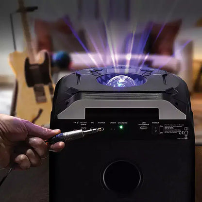 Gemini GPLT Series 360 Sistema di altoparlanti portatile Bluetooth True Wireless con luci LED, microfono e telecomando, nero, GPLT-360