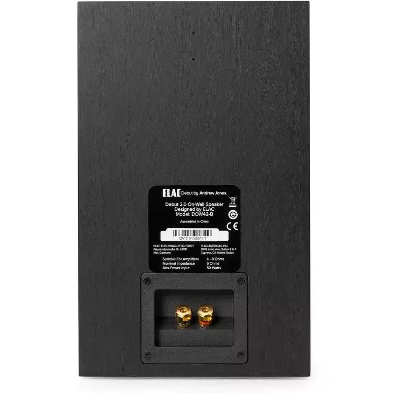 Diffusori ELAC Debut 2.0 DOW42-BK 4 on-wall per audio surround con cabinet in MDF per Home Theater e sistemi audio