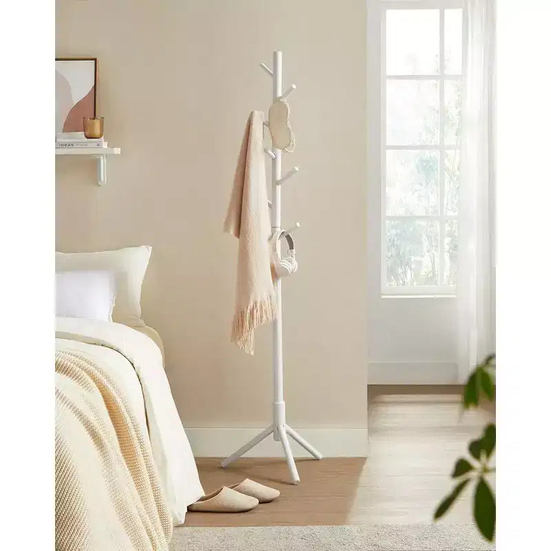 VASAGLE 8 Hooks Solid Wood Coat Rack Free Standing Coat Rack Tree-Shaped Coat Rack