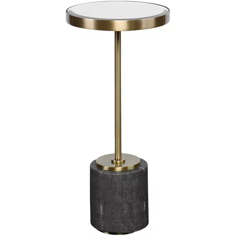 Uttermost Modern Glam Brushed Brass Round Accent Table 11 3/4 Wide Gold Mirror Tabletop for Living Room Bedroom Bedside Entryway