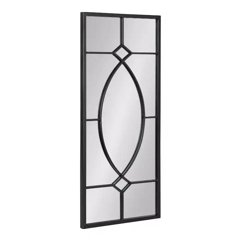 Kate and Laurel Bakersfield Rectangle Metal Decorative Mirror, 13x3, Black
