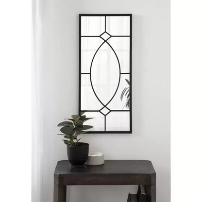 Kate and Laurel Bakersfield Rectangle Metal Decorative Mirror, 13x3, Black
