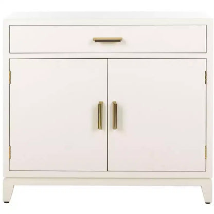 Nigel 2 Door 1 Drawer Chest - CHS6600 - White/Brass - Safavieh