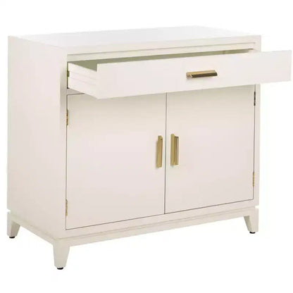 Cassettiera 2 Ante 1 Cassetto Nigel - CHS6600 - Bianco/Ottone - Safavieh