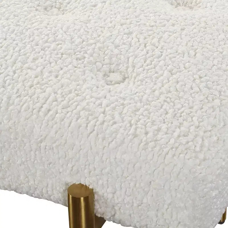 Uttermost Olivier 49 1/2 Wide White Button-Tufted Modern Accent Bench