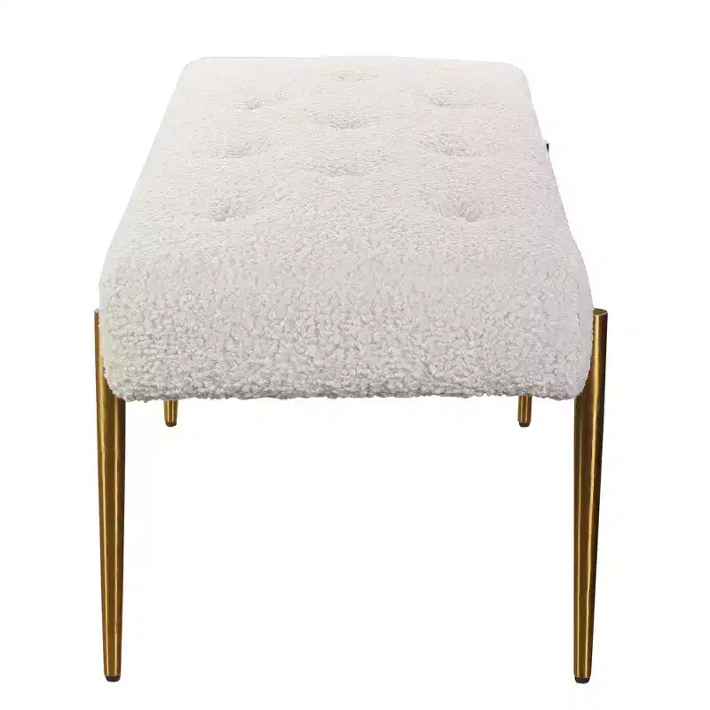 Uttermost Olivier 49 1/2 Wide White Button-Tufted Modern Accent Bench