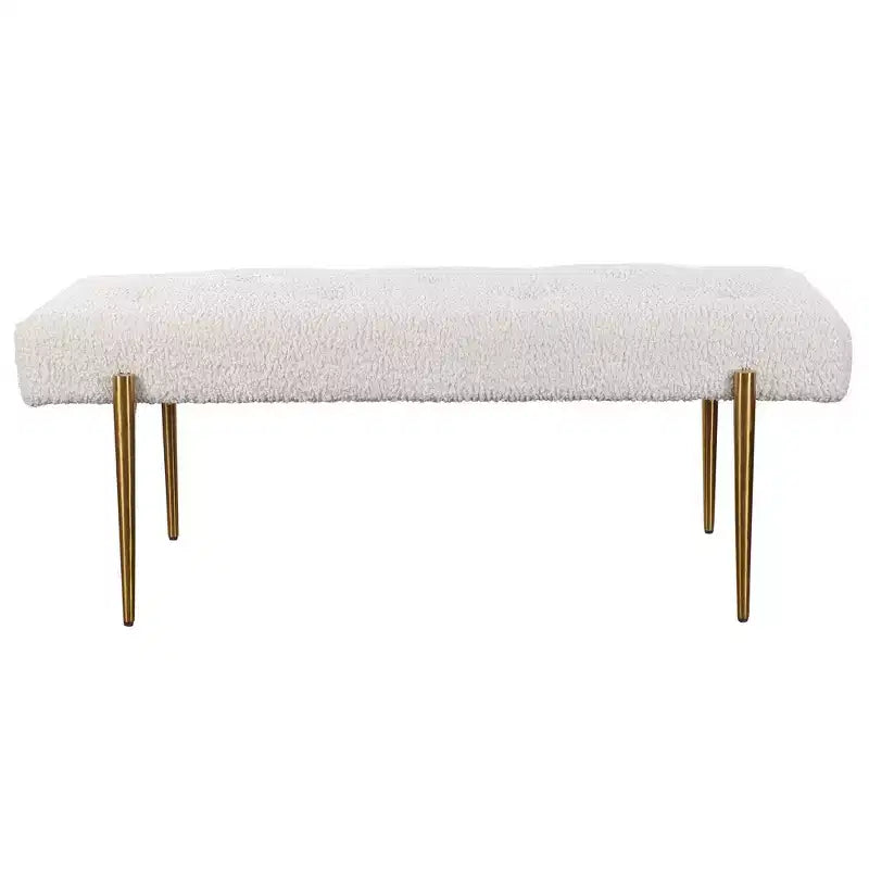 Uttermost Olivier 49 1/2 Wide White Button-Tufted Modern Accent Bench