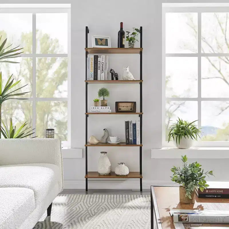 68.5 Everett 5 Tier Open Display Wall Mount Ladder Shelf - Danya B.