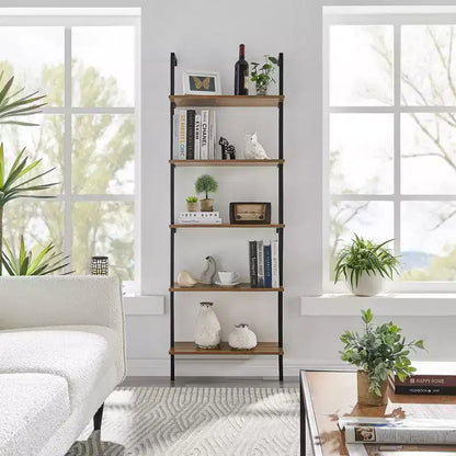68.5 Everett 5 Tier Open Display Wall Mount Ladder Shelf - Danya B.