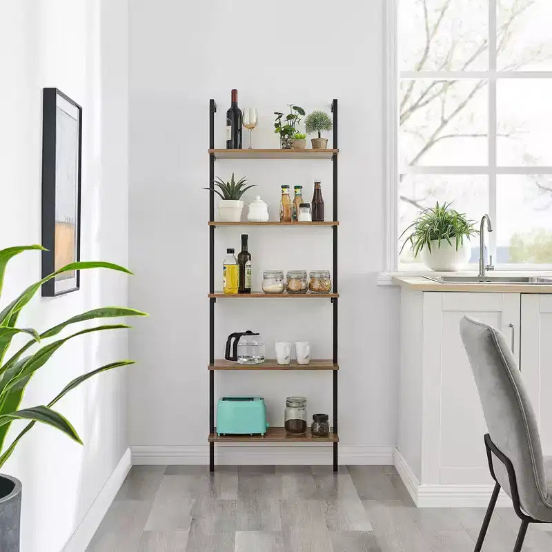 68.5 Everett 5 Tier Open Display Wall Mount Ladder Shelf - Danya B.
