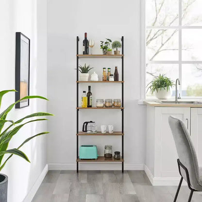68.5 Everett 5 Tier Open Display Wall Mount Ladder Shelf - Danya B.