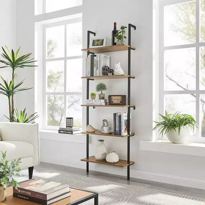 68.5 Everett 5 Tier Open Display Wall Mount Ladder Shelf - Danya B.
