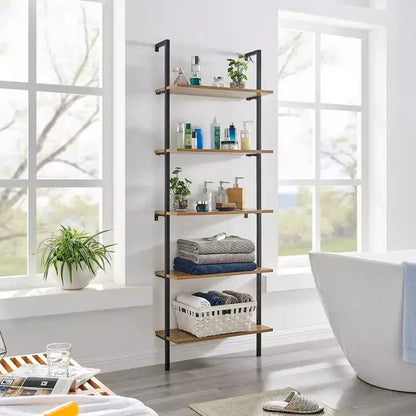 68.5 Everett 5 Tier Open Display Wall Mount Ladder Shelf - Danya B.
